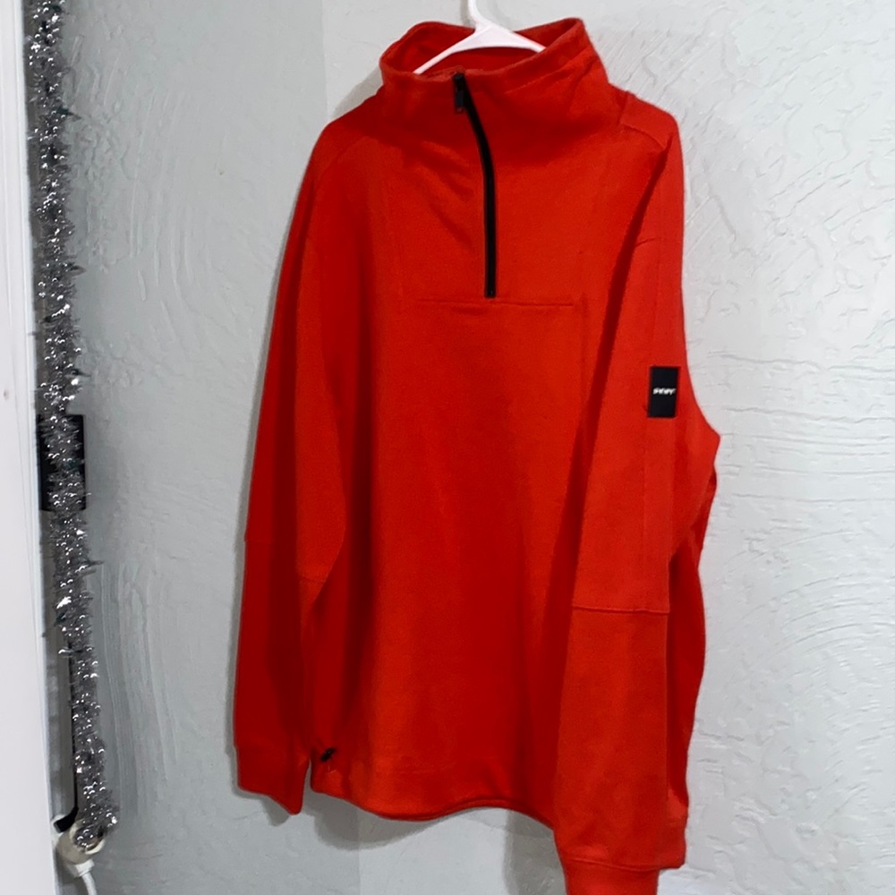 Red DKNY turtleneck jacket